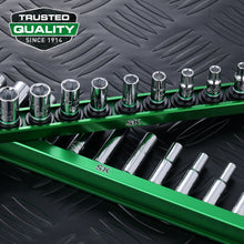 Load image into Gallery viewer, 1/4" Drive, 11 Piece, 6 Point, Metric, Standard Chrome Socket Set