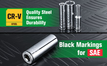 Load image into Gallery viewer, 1/4" Drive, 11 Piece, 6 Point, Deep, SAE Chrome Socket Set