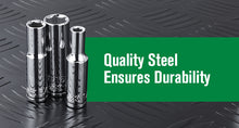 Load image into Gallery viewer, 3/8" Drive, 12 Piece, 6 Point, SAE, Deep Chrome Socket Set