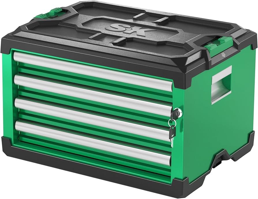 Modular Stackable Storage Tool Box, 4-Drawer Steel Box