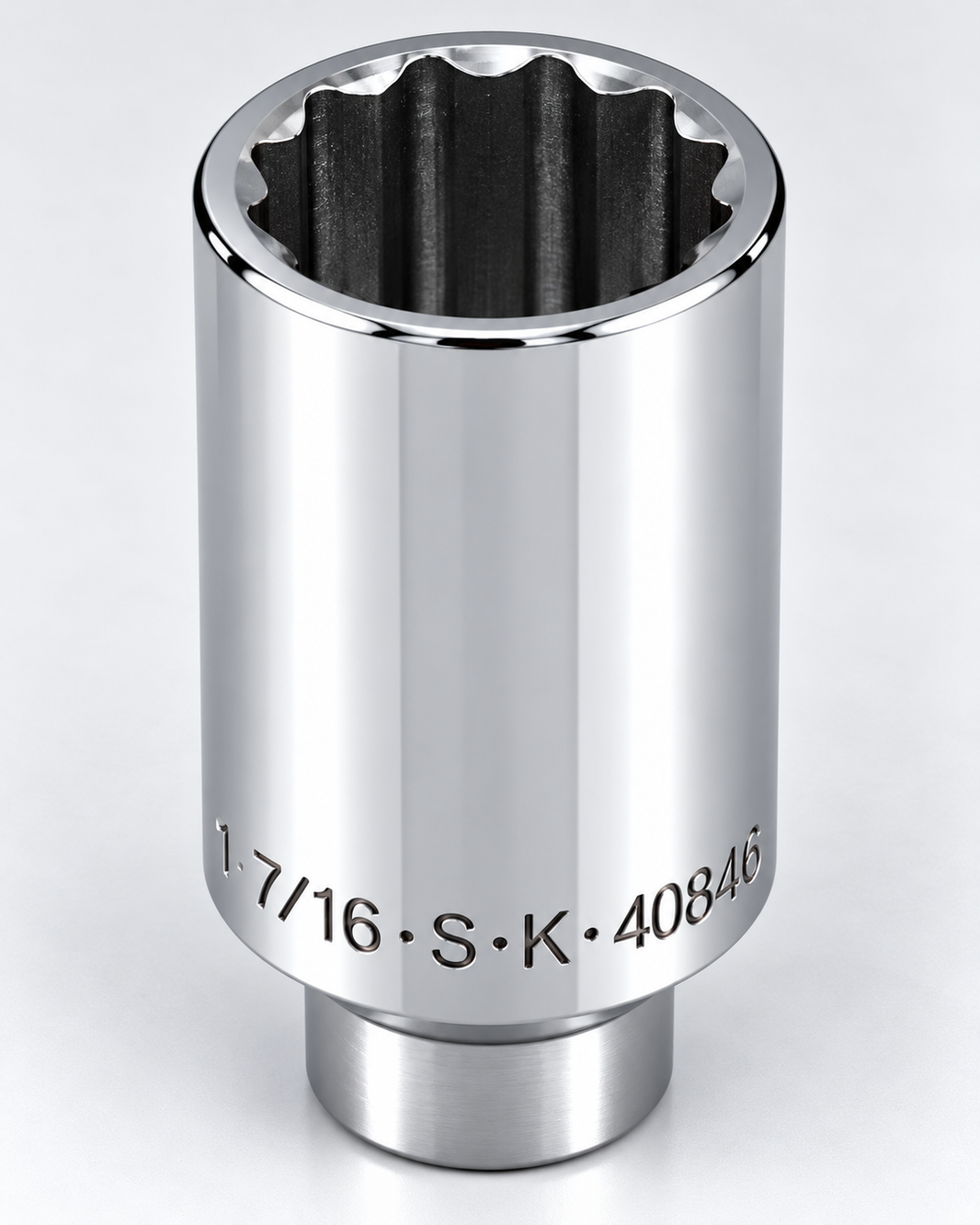 1-7/16" 1/2" Drive 12 Point Fractional Deep Chrome Socket
