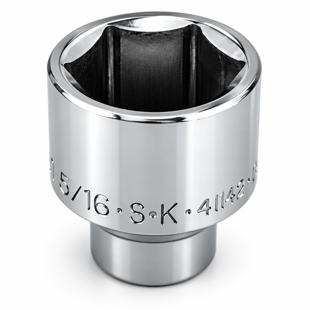 1-5/16" 1/2" Drive 6 Point Fractional Standard Chrome Socket