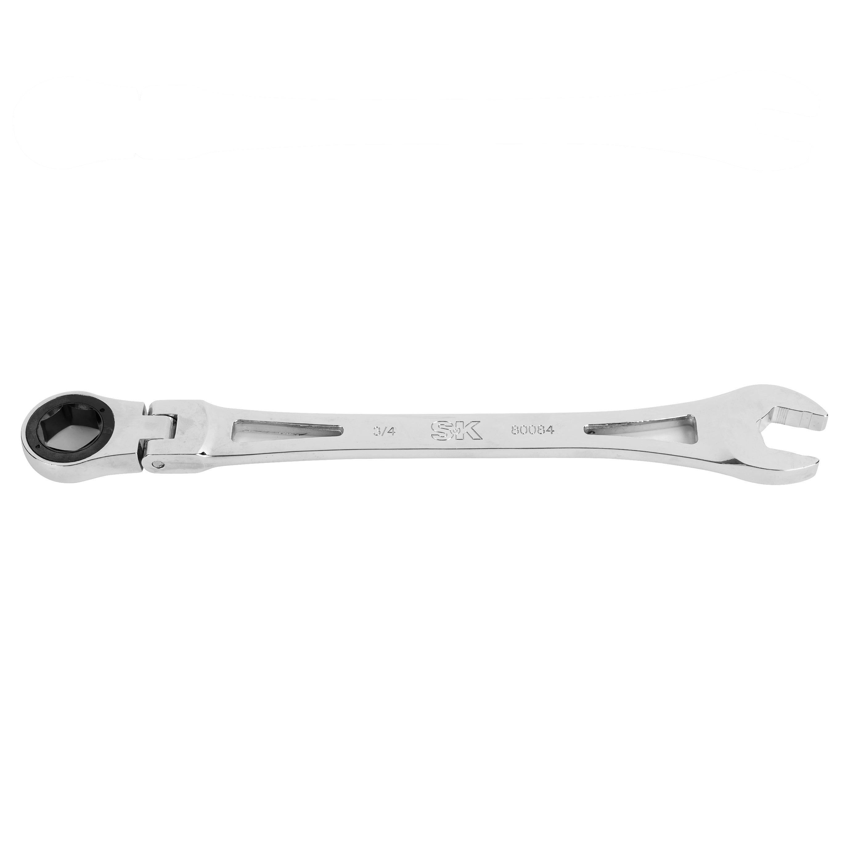 SK80084 - Flex-Head X-Frame® 6-Point SAE Chrome Ratcheting Combination Wrench, 3/4"