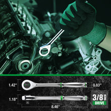 Load image into Gallery viewer, 3/8&quot; Drive, 160-Position Reversible Chrome Ratchet, 8.5&quot; Long
