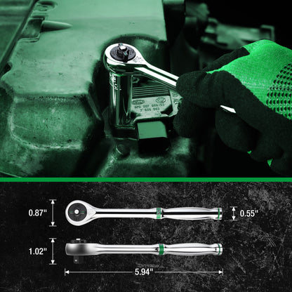 SK01454-216P - 101 Piece, 1/4" Drive, 6 Point, Shallow & Deep, SAE & Metric Chrome Socket Set with Bits View 3