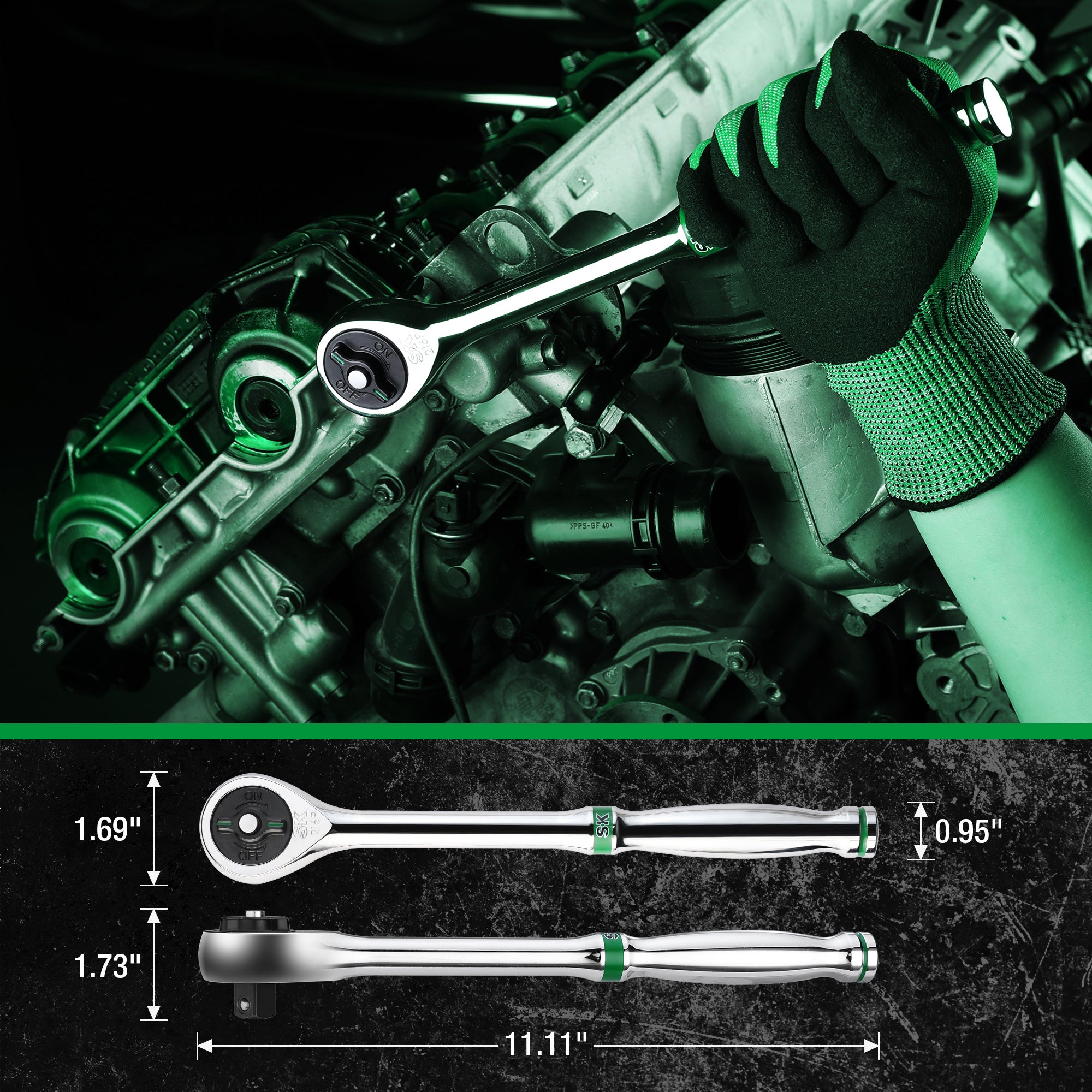 SK01315-216P - 31 Piece 1/2" Drive, 6 Point, Standard & Deep, Metric Chrome Socket Set View 5