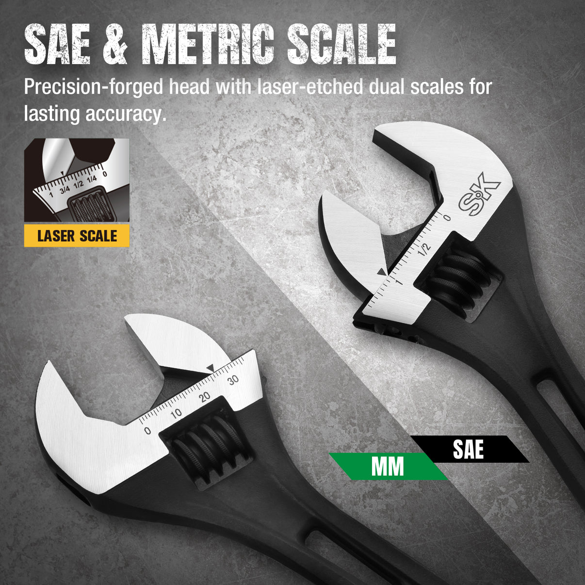 SK01213 - 10" Efficient Adjustable Wrench View 4