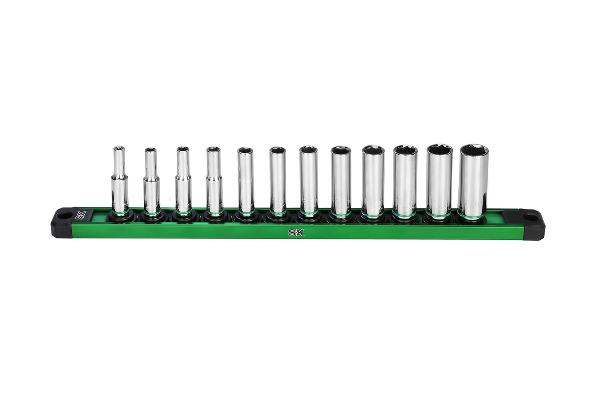 SK01345 - 1/4" Drive, 12 Piece, 6 Point, Deep, Metric Chrome Socket Set
