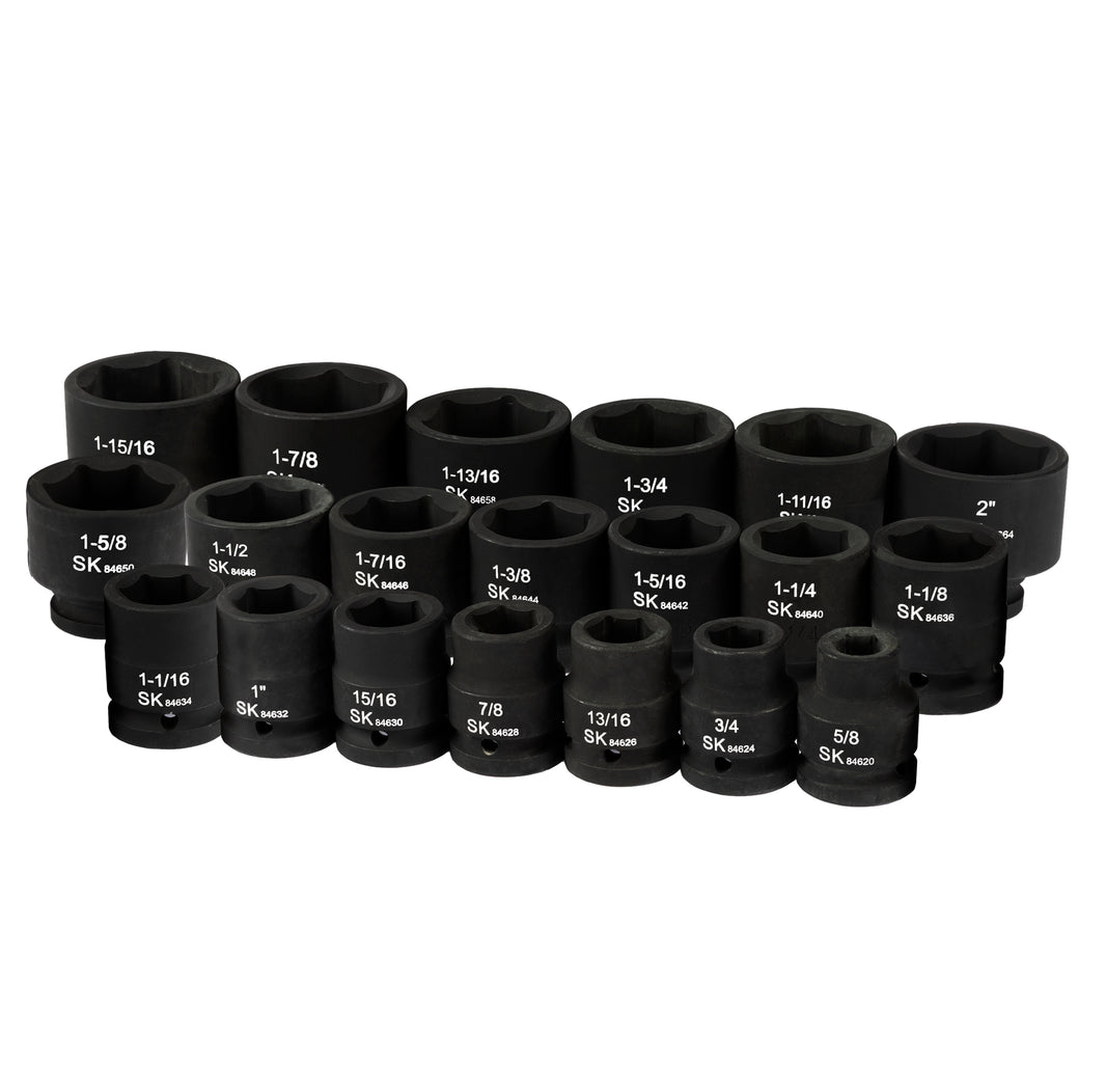 SK84420 - 3/4" Drive, 20 Piece, 6 Point, Shallow, SAE Impact Socket Set