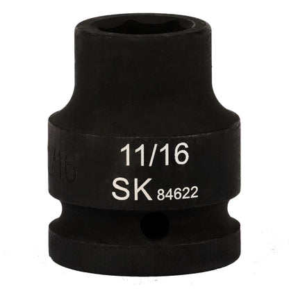 SK84622 - 3/4" Drive, 6 Point, Shallow, SAE Impact Socket, 11/16"