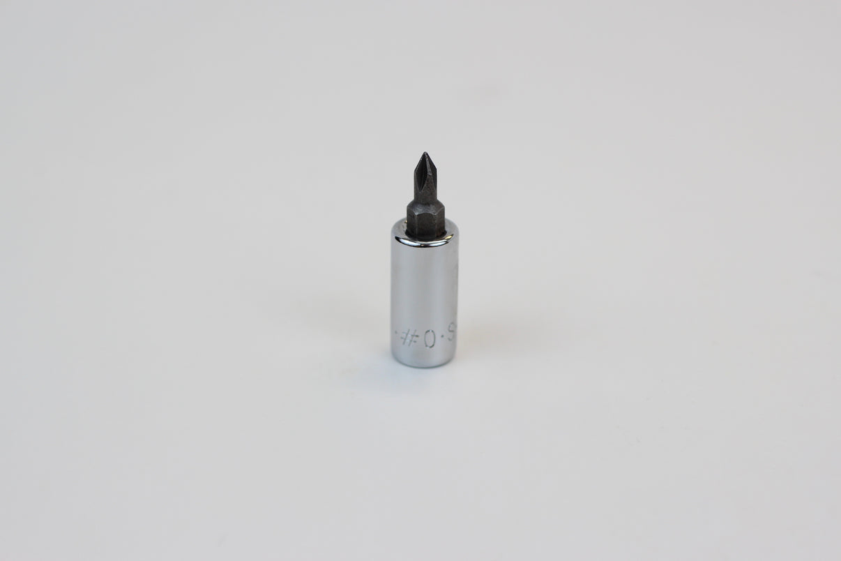 #0 1/4" Drive Phillips Screwdriver Chrome Bit Socket