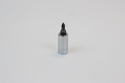 #0 1/4" Drive Phillips Screwdriver Chrome Bit Socket