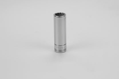 11 mm 1/4" Drive 12 Point Metric Deep Chrome Socket