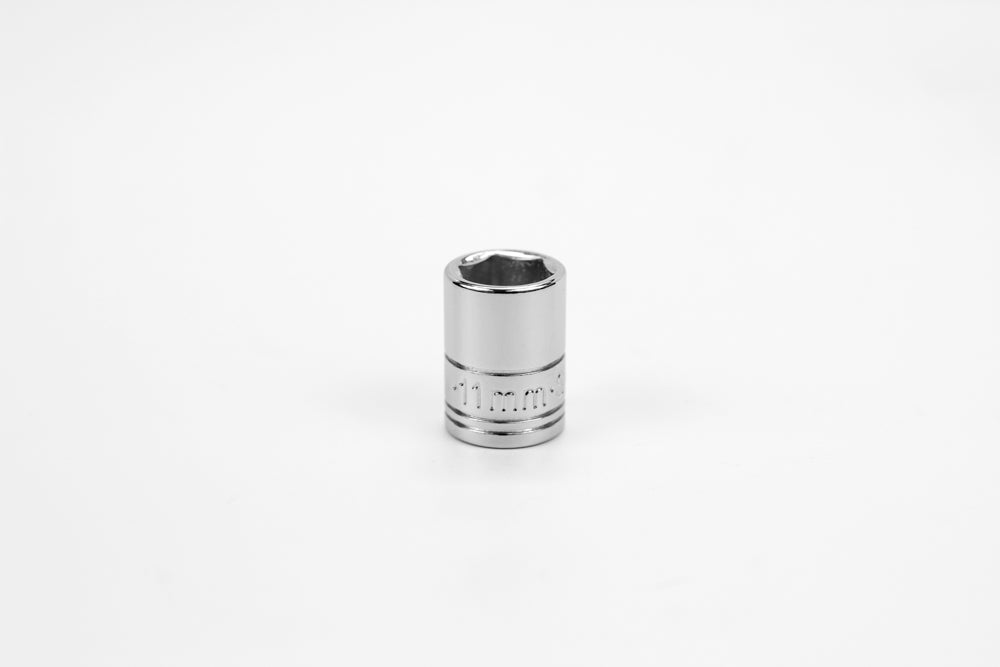 11 mm 1/4" Drive 6 Point Metric Standard Chrome Socket