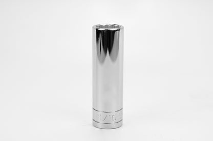 11/16" 1/2" Drive 12 Point Fractional Deep Chrome Socket