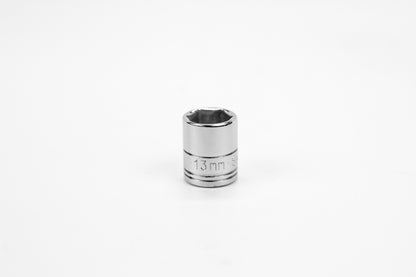 13 mm 1/4" Drive 6 Point Metric Standard Chrome Socket