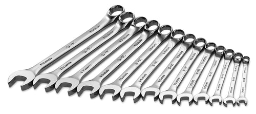 13 Piece 6 Point Metric Regular Combination Chrome Wrench Set