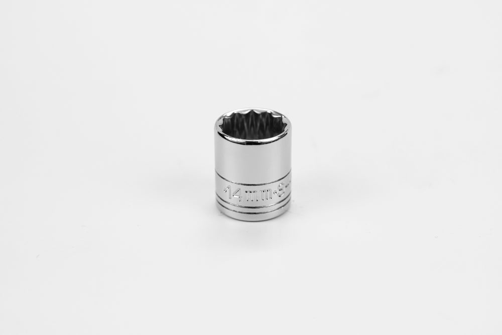 14 mm 1/4" Drive 12 Point Metric Standard Chrome Socket