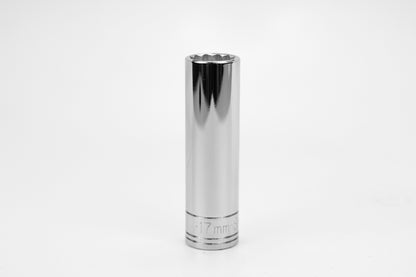 17 mm 1/2" Drive 12 Point Metric Deep Chrome Socket