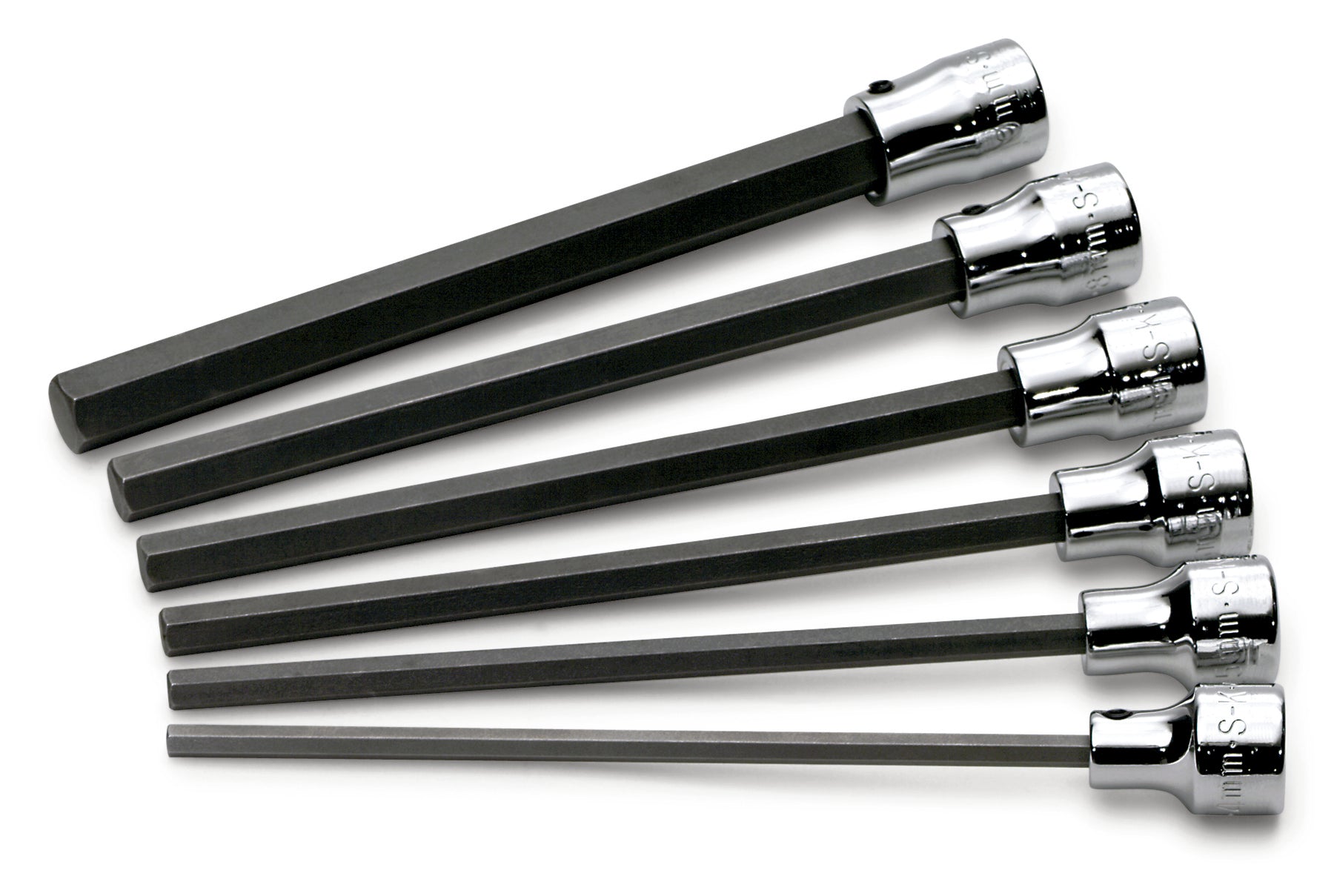 6 Piece 3/8" Drive Metric Long Hex Bit Socket Set