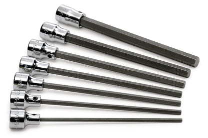 7 Piece, 3/8" Drive, Fractional, Long Hex Bit Socket Set