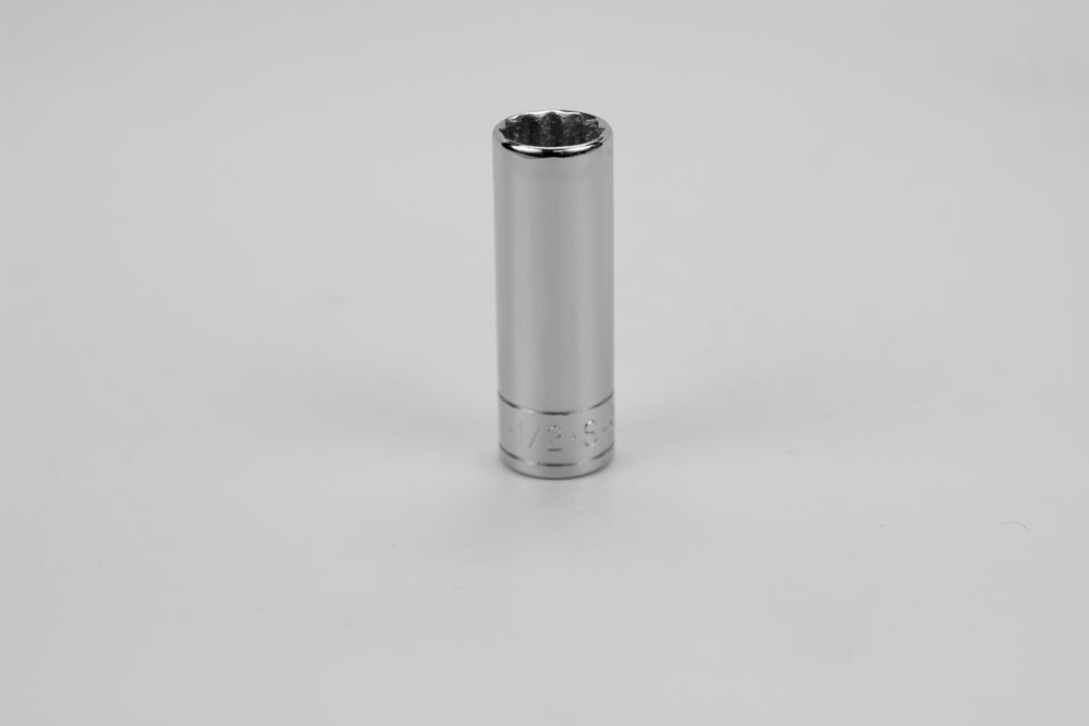 1/2" 1/4" Drive 12 Point Fractional Deep Chrome Socket