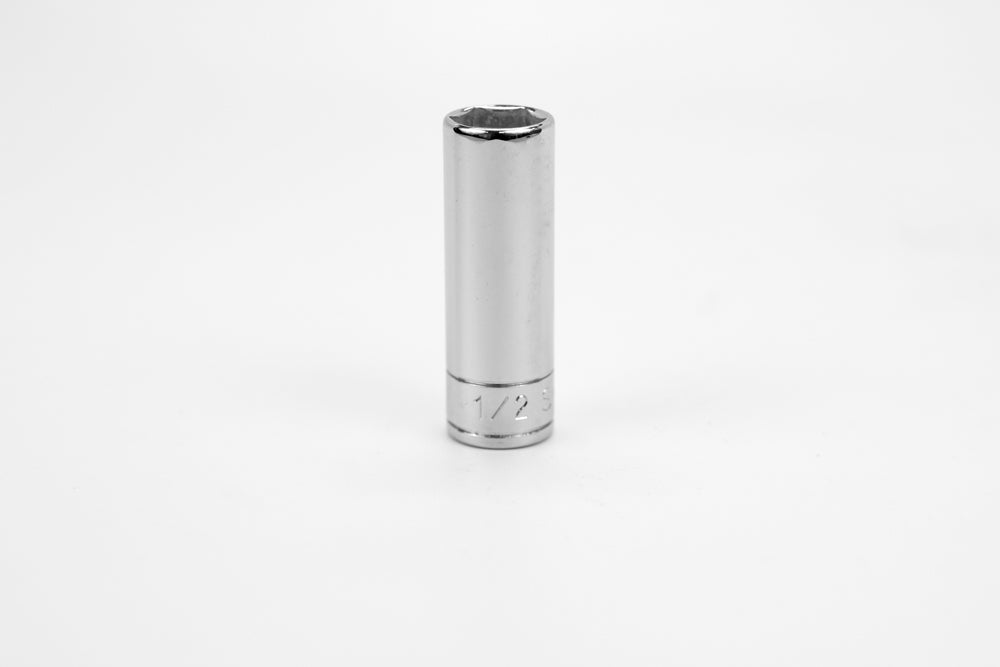 1/2" 1/4" Drive 6 Point Fractional Deep Chrome Socket