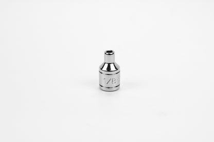 1/8" 1/4" Drive 6 Point Fractional Standard Chrome Socket