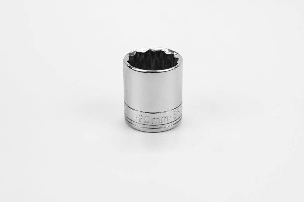 20 mm 3/8" Drive 12 Point Metric Standard Chrome Socket