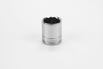 20 mm 3/8" Drive 12 Point Metric Standard Chrome Socket