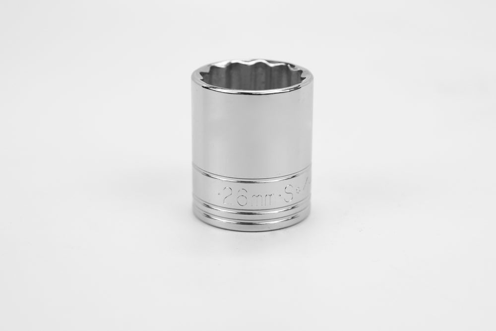26 mm 1/2" Drive 12 Point Metric Standard Chrome Socket