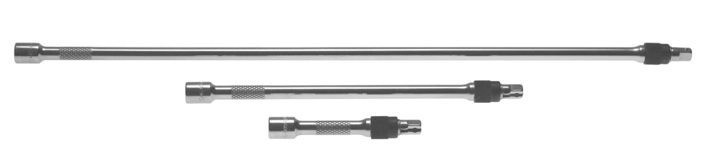 3 Piece 3/8" Drive Chrome Locking Extension Set