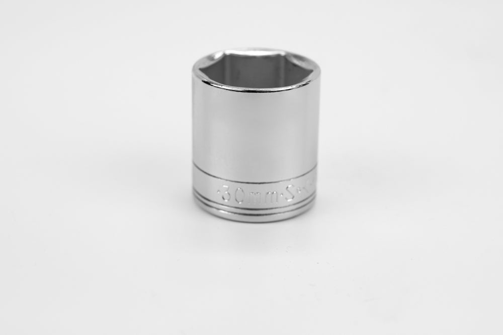 30 mm 1/2" Drive 6 Point Metric Standard Chrome Socket