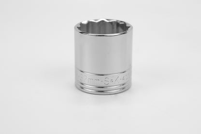 32 mm 1/2" Drive 12 Point Metric Standard Chrome Socket