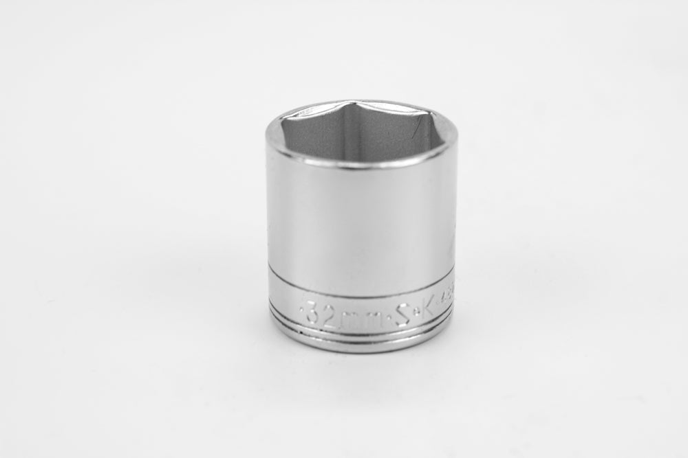 32 mm 1/2" Drive 6 Point Metric Standard Chrome Socket