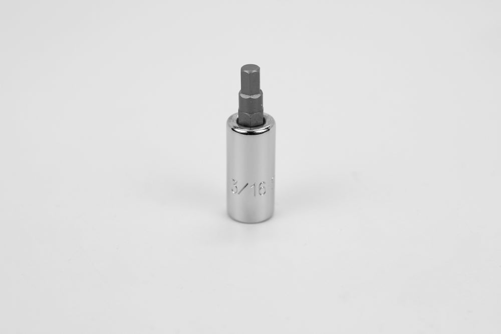3/16" 1/4" Drive Hex Chrome Bit Socket