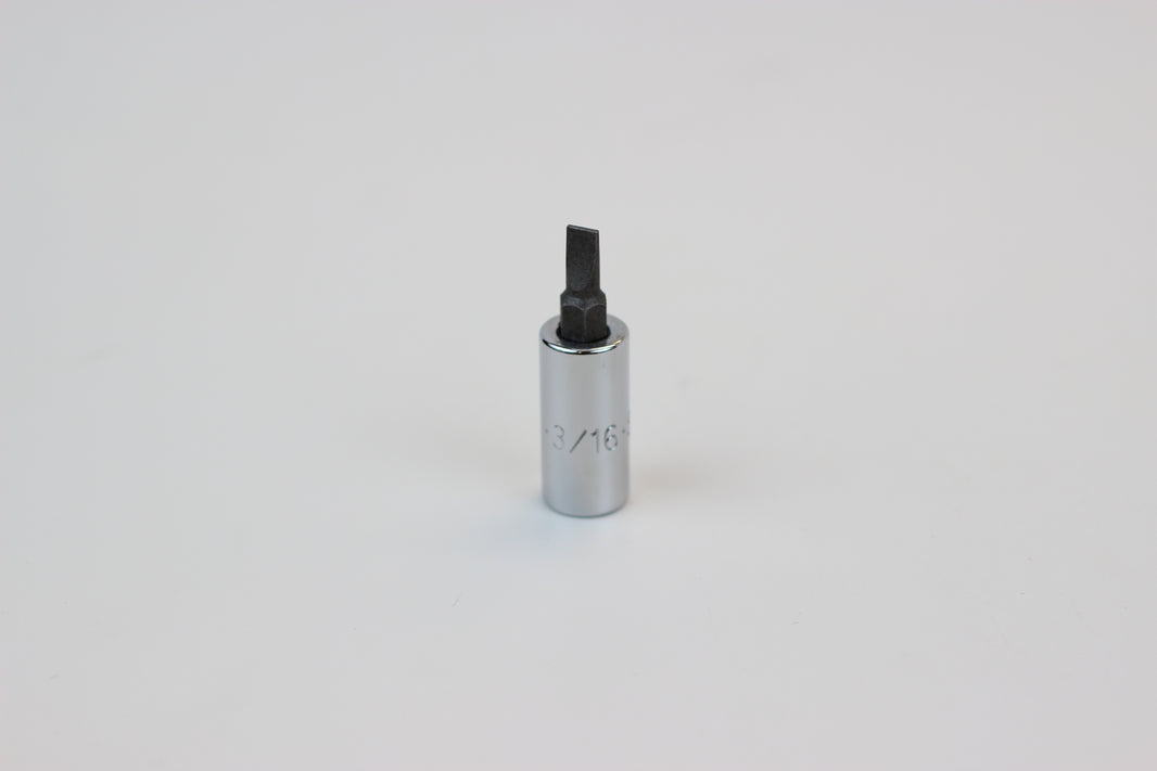3/16" 3/8" Drive Slotted Screwdriver Chrome Bit Socket