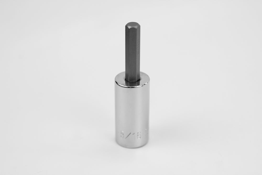 5/16" 1/2" Drive Hex Chrome Bit Socket