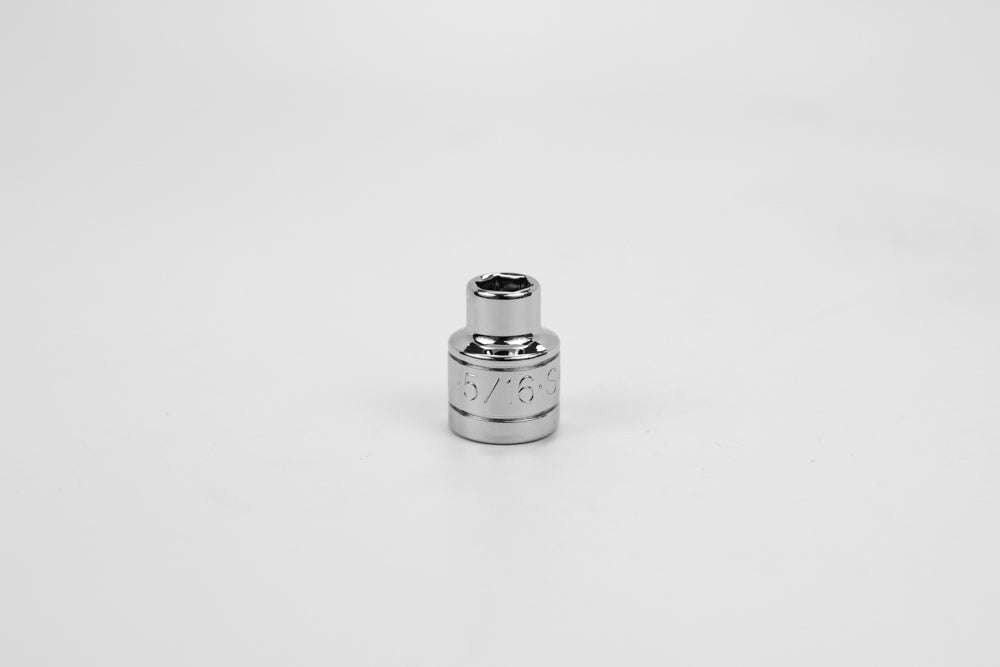 5/16" 3/8" Drive 6 Point Fractional Standard Chrome Socket