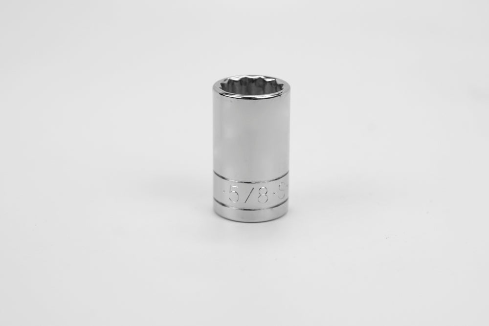 5/8" 1/2" Drive 12 Point Fractional Standard Chrome Socket