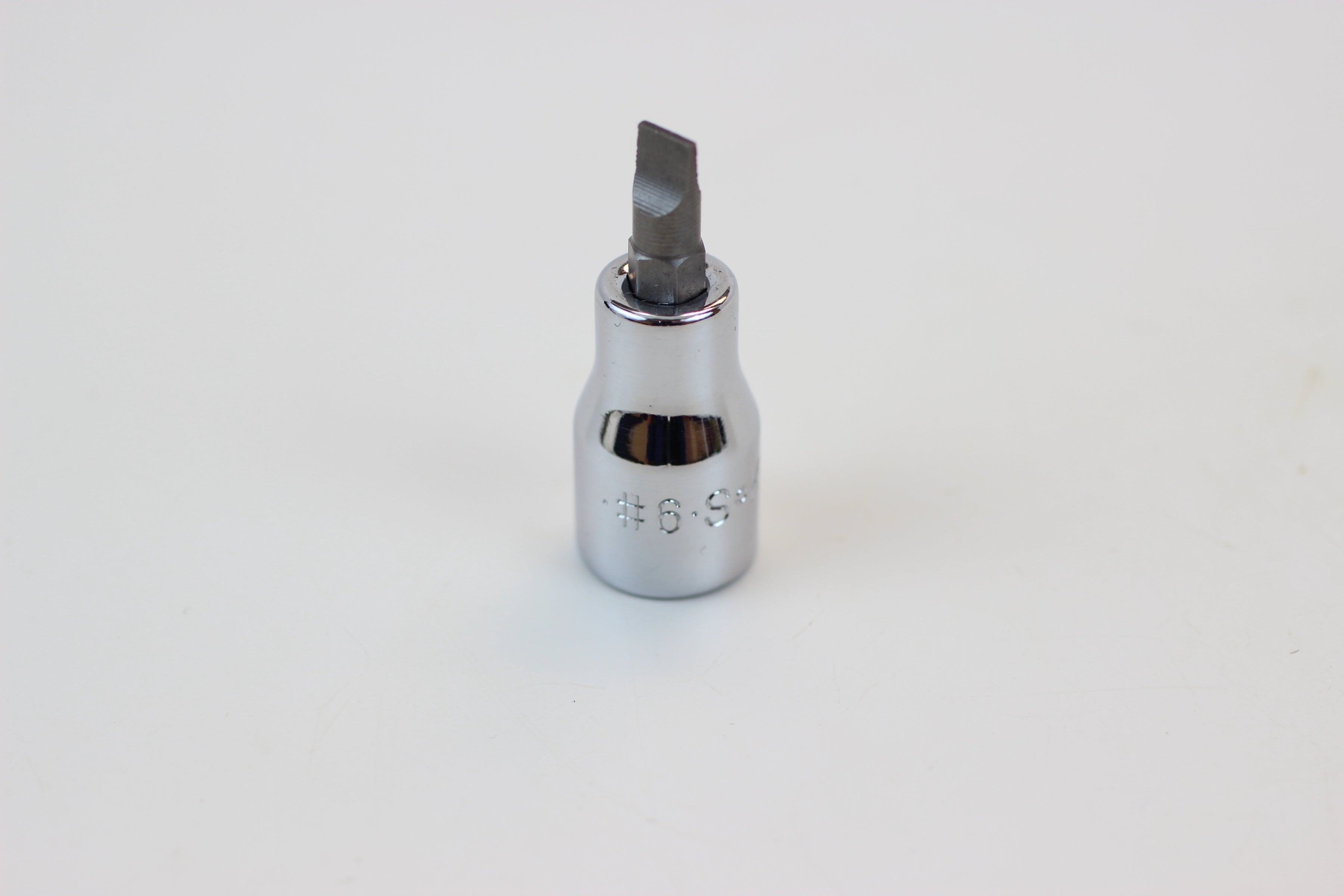 #6 3/8" Drive Slotted Screwdriver Chrome Bit Socket
