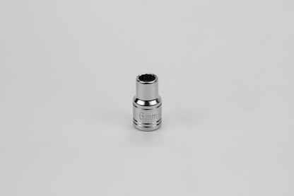 6 mm 1/4" Drive 12 Point Metric Standard Chrome Socket