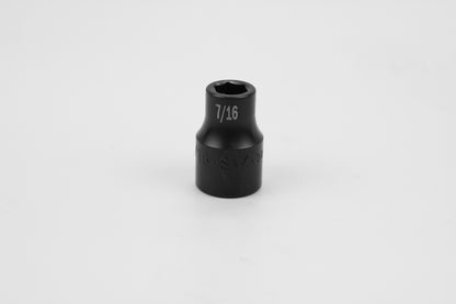 7/16" 1/2" Drive 6 Point Standard Fractional Impact Socket