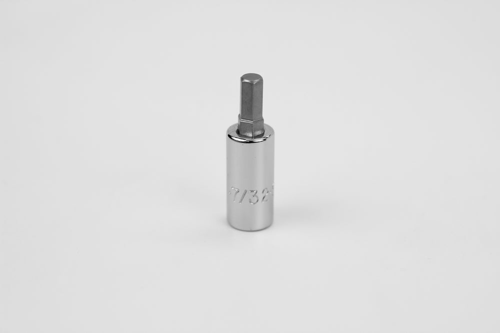 7/32" 1/4" Drive Hex Chrome Bit Socket