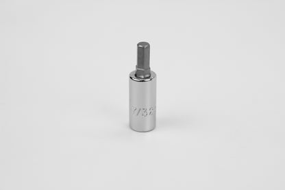 7/32" 1/4" Drive Hex Chrome Bit Socket