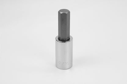 9/16" 1/2" Drive Hex Chrome Bit Socket