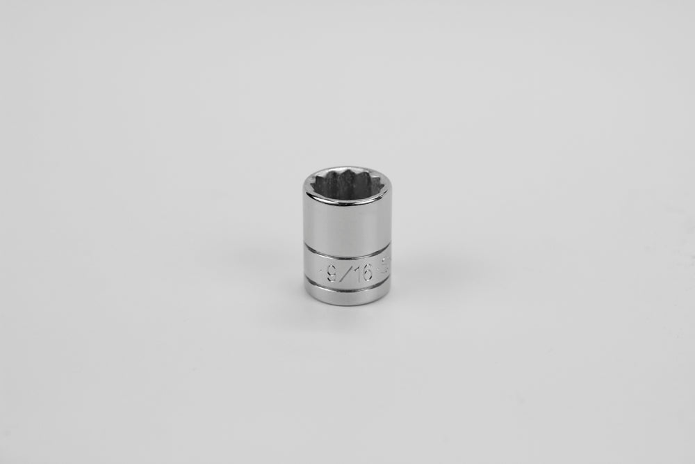 9/16" 3/8" Drive 12 Point Fractional Standard Chrome Socket
