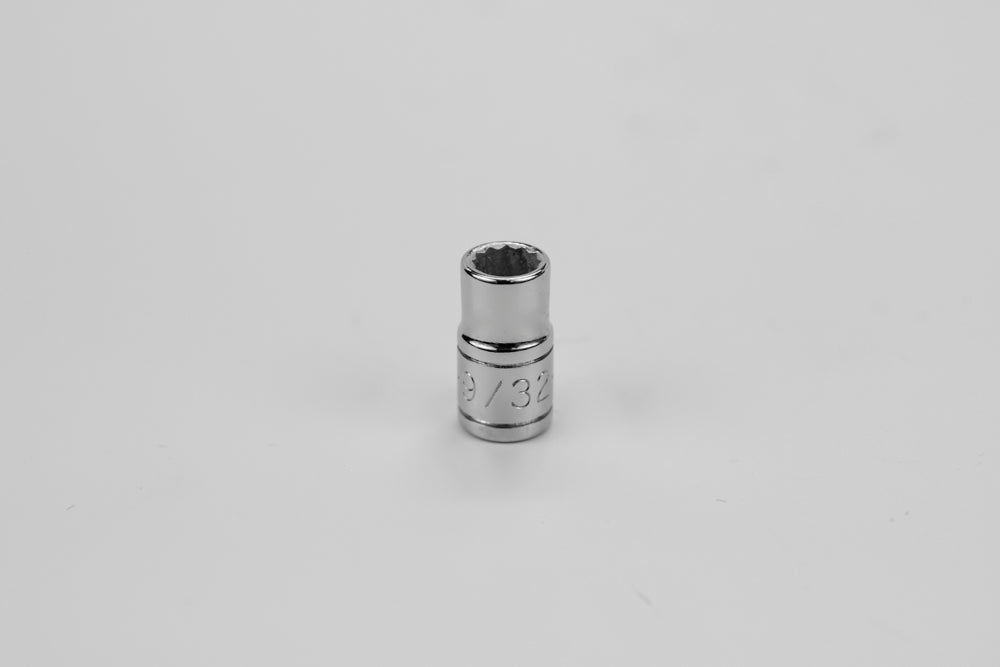 9/32" 1/4" Drive 12 Point Fractional Standard Chrome Socket