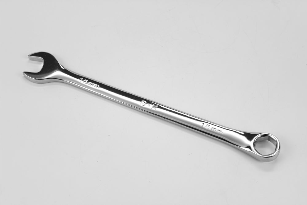 15 mm 6 Point Metric Long Combination Chrome Wrench